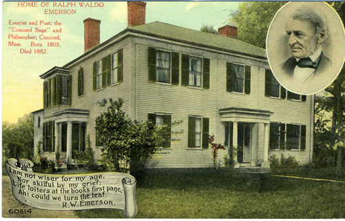 Postcard, Home of Ralph Waldo Emerson