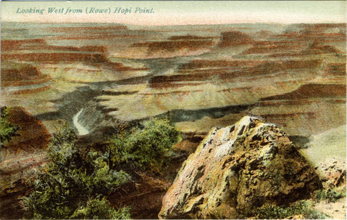 Postcard, Looking west from (Rowe) Hopi Point