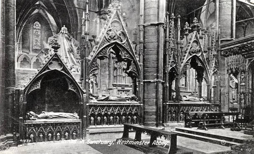 Postcard, Tombs in Sanctuary, Westminster Abbey