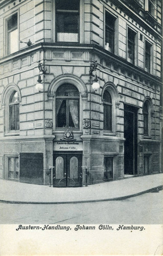 Postcard, exterior of Johann Cölln Restaurant, Hamburg