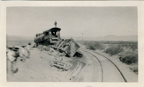 Photograph, train derailment