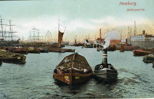 Postcard, Hafenpartie, Hamburg