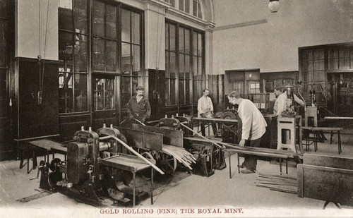 Postcard, Gold Rolling Room, The Royal Mint