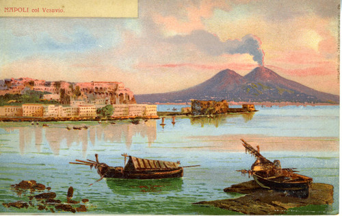 Postcard, col Vesuvio