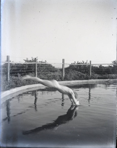 Swimming pool with diver