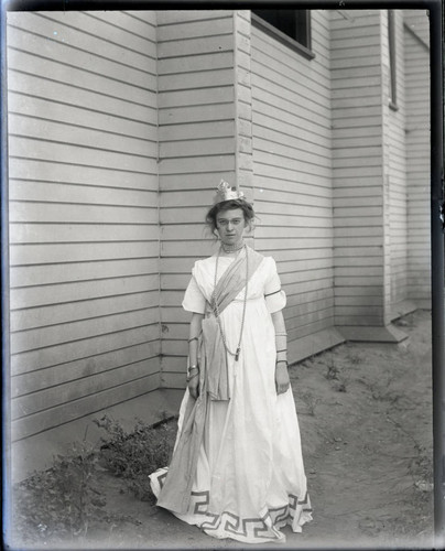 Student in costume, Pomona College