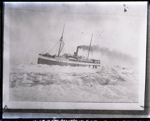 Steamship in sea ice