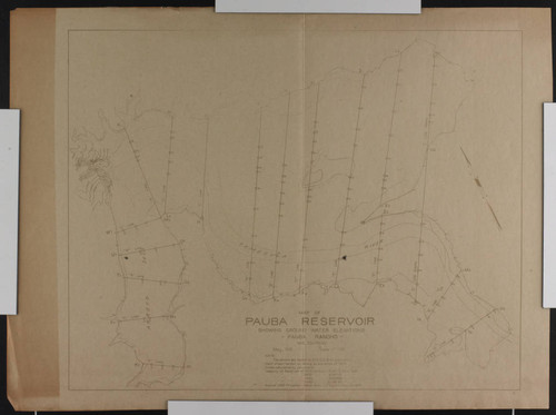 Map of the Pauba Reservoir showing ground water elevations, 1918-06