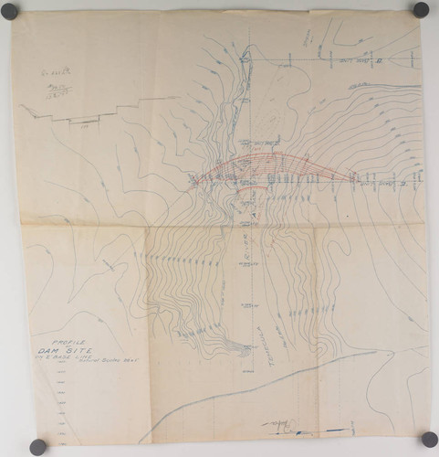 Profile of dam site on E base line