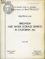 Irrigation and water storage districts in California, 1961