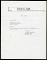 Letter from California Bank to Southside Mutual Water Company, 1960-03-23