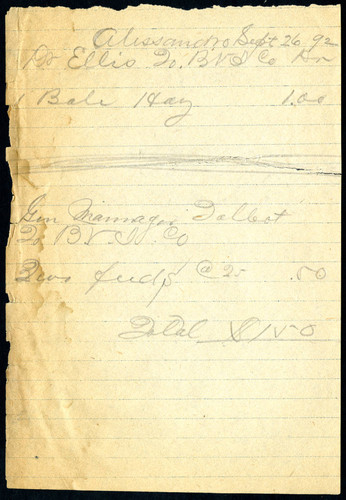 Note to Bear Valley Irrigation Company, 1892-09-26