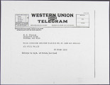 Telegram from William Mulholland to Fred J. Fischer