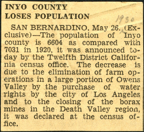 Inyo County loses population