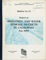 Irrigation and water storage districts in California for 1959