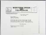 Telegram from William Mulholland to Sweeney, 1923-10-22