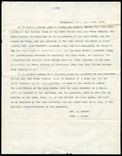 Copy of agreement, 1901-08-24