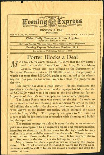 Porter blocks a deal