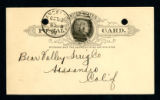 Postal card to the Bear Valley Irrigation Company from the Crane Company, 1892-10-12