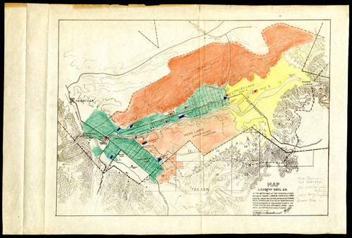 Map of lands of Vail Co. (green, yellow, orange)