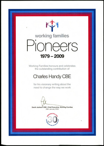 Working Families Pioneers 1979-2009 Award