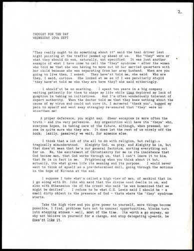 Thought for the day by Charles Handy on religion