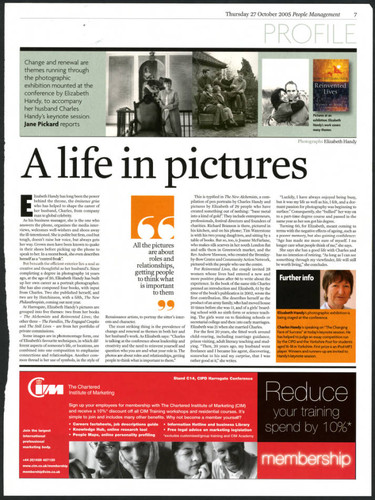 Elizabeth Handy photography article