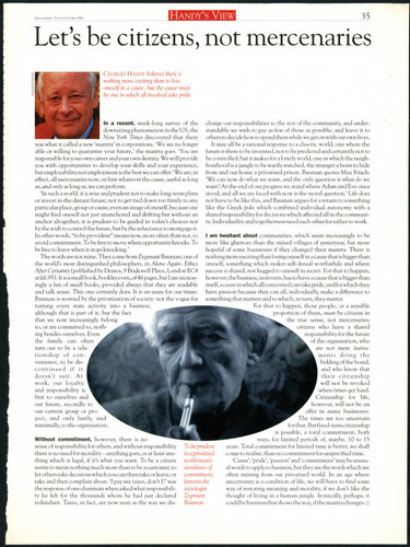 Charles Handy article on citizen responsibilities and work