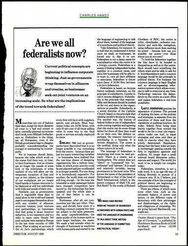 Article by Charles Handy on federalism and business