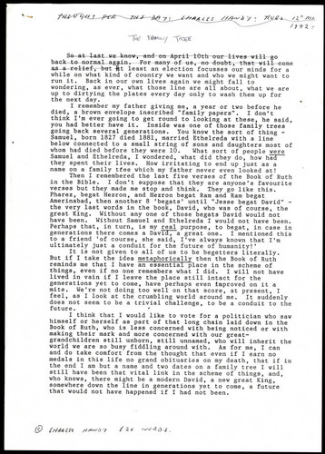 Charles Handy thought for the day on family legacies