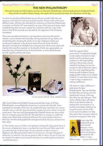 Executive philanthropy article featuring Charles and Elizabeth Handy