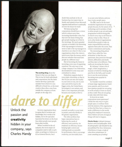 Charles Handy article on businesses and creativity