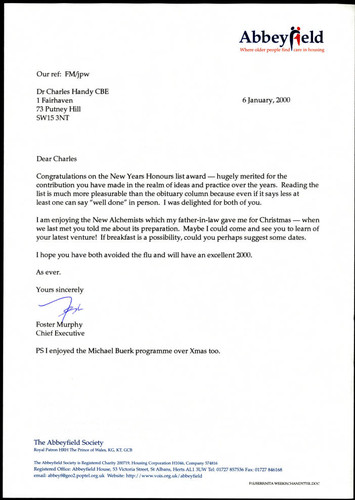 Correspondence from Foster Murphy to Charles Handy