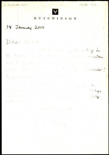 Letter of correspondence to Charles Handy