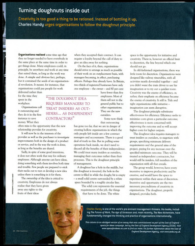 Charles Handy article on the doughnut principle