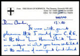 Letter from the Dean of Norwich to Charles Handy