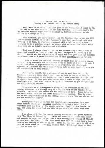 Charles Handy thought for the day on finding God