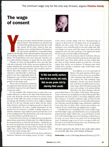 Article by Charles Handy on proper employee treatment