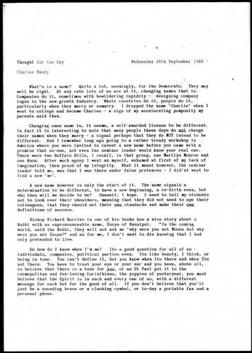 Charles Handy thought for the day on individuality