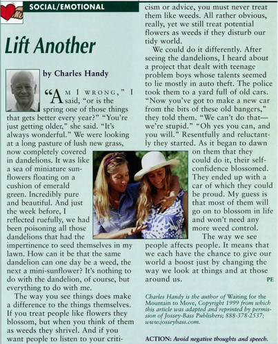 Charles Handy column on the treatment of people