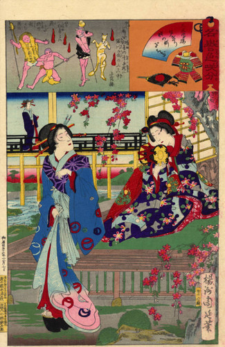 Courtesans of Daimonjiya viewing cherry blossoms, Foxfires