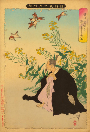 Fujiwara Sanekata's obsession with sparrows