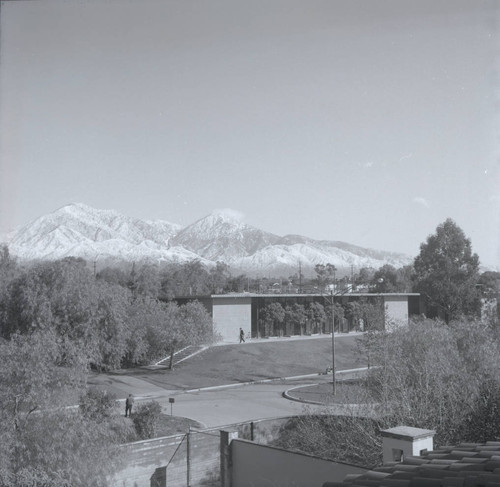 West Hall and mountains, Harvey Mudd College