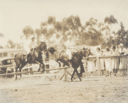 Students on horseback, Scripps College