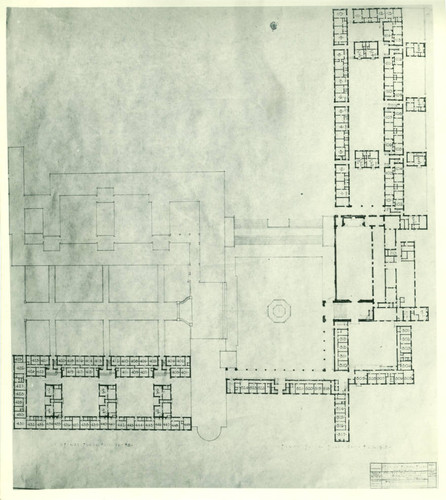 Men's dormitory first floor plan, Pomona College