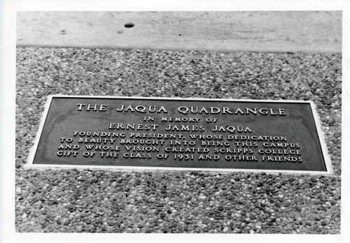 Jaqua Quadrangle plaque