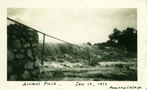 Alumni Field during flood, Pomona College