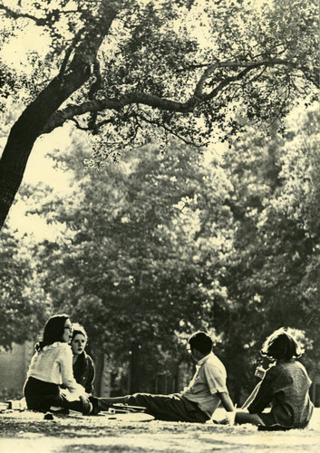 Students on the lawn at Scripps College