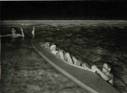 Kayak in pool, Harvey Mudd College