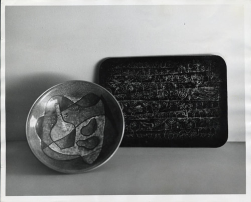 Ceramic bowl and plate, Scripps College